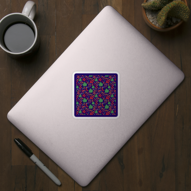 Botanical Leaves Pattern In Purple by IsmaSaleem